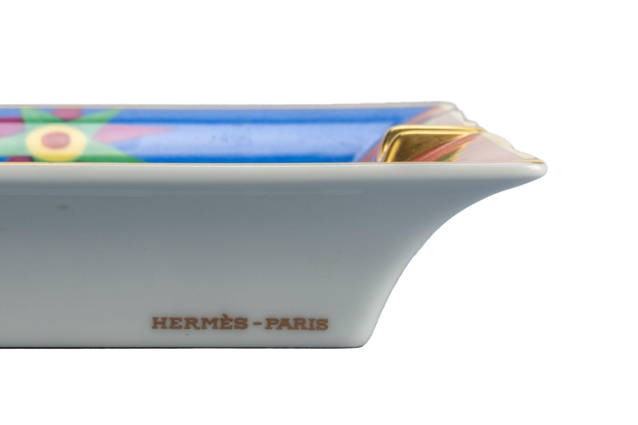 Hermes Jungle Porcelain Ashtray In Excellent Condition For Sale In West Hollywood, CA