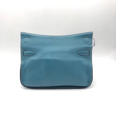 Hermes Jypsiere 28 Schultertasche aus Togo-Leder in Blue Jean, PHW-Stempel, N 2010