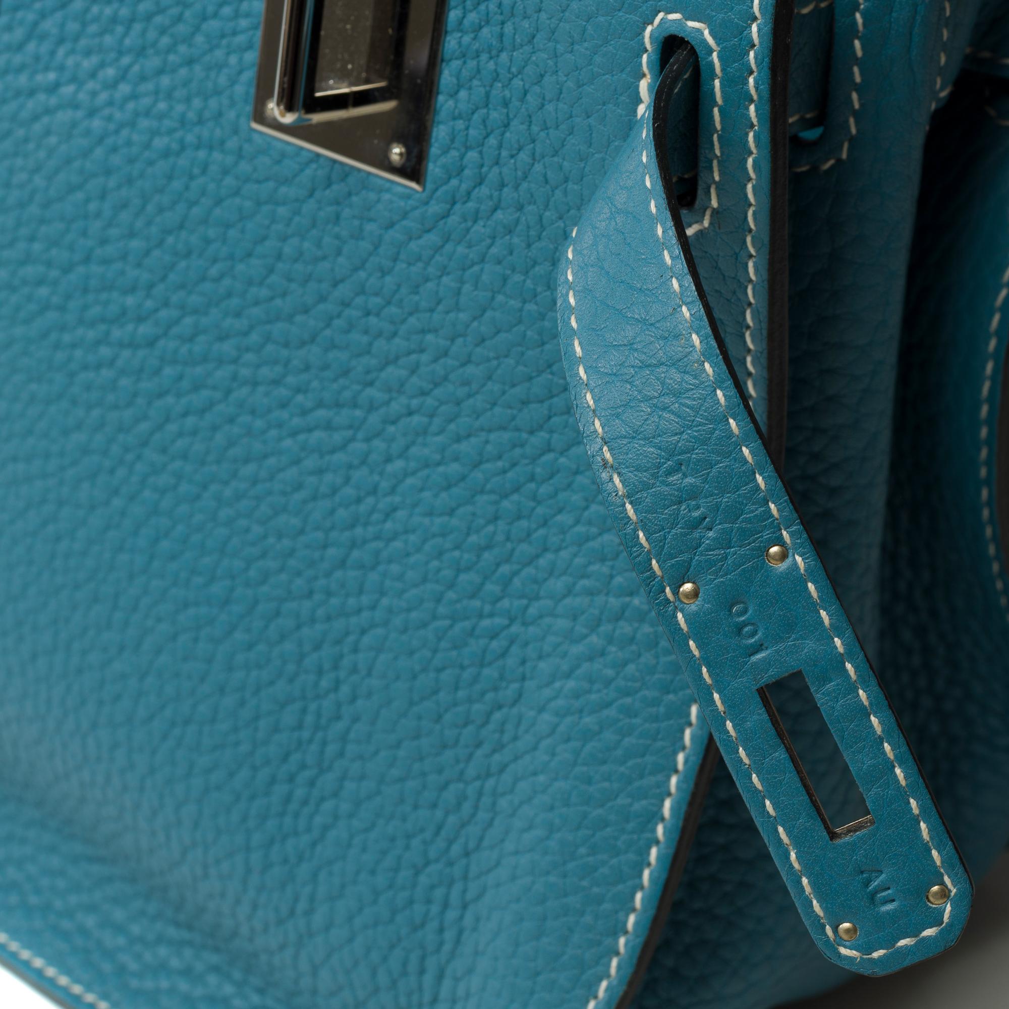 Hermès Jypsière 28 crossbody bag in Blue Jean Taurillon Clemence leather, PHW 6