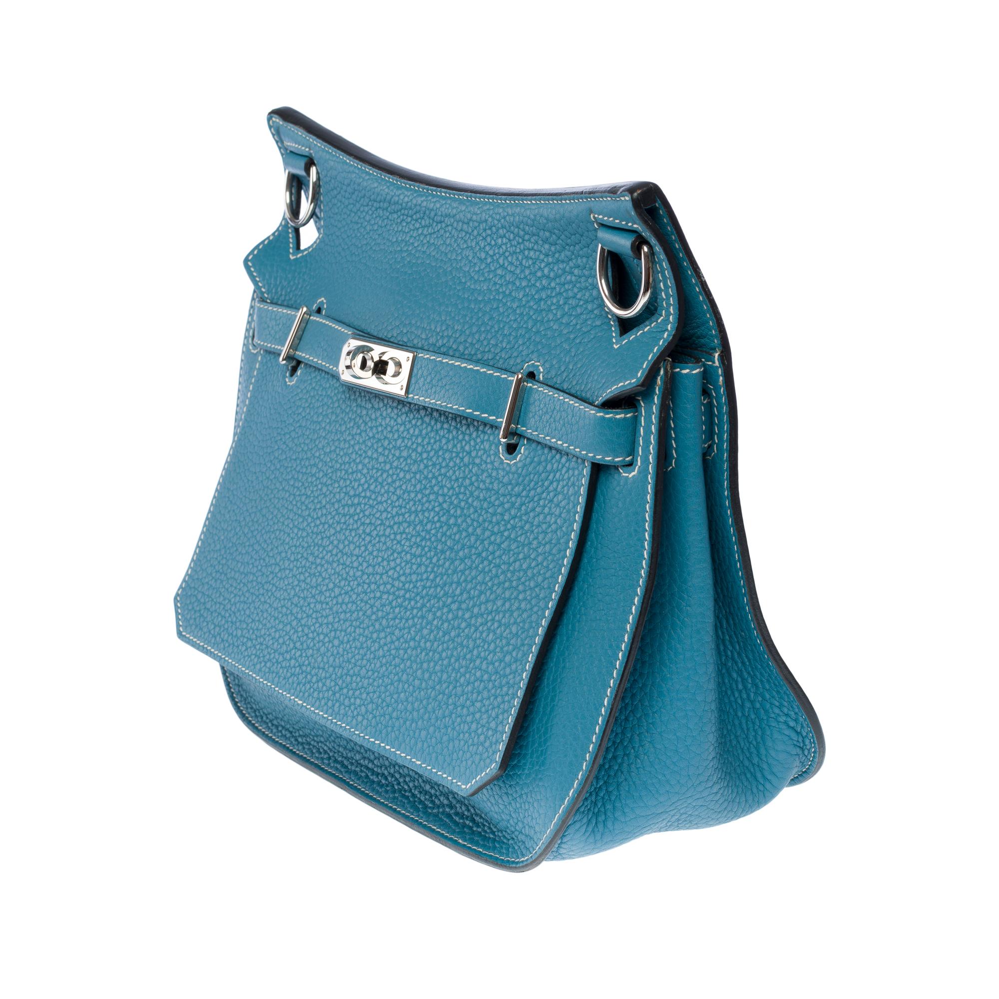 Hermès Jypsière 28 crossbody bag in Blue Jean Taurillon Clemence leather, PHW 2