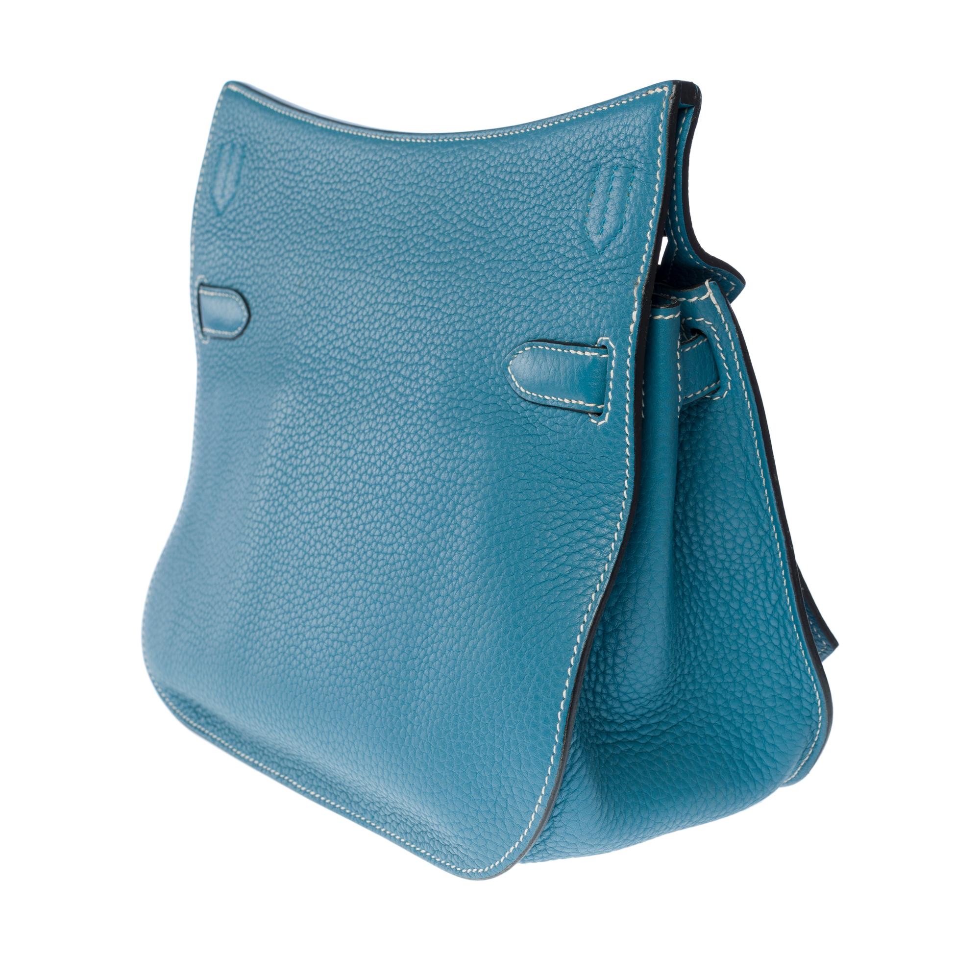 Hermès Jypsière 28 crossbody bag in Blue Jean Taurillon Clemence leather, PHW 3