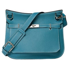 Hermès Jypsière 28 crossbody bag in Blue Jean Taurillon Clemence leather, PHW