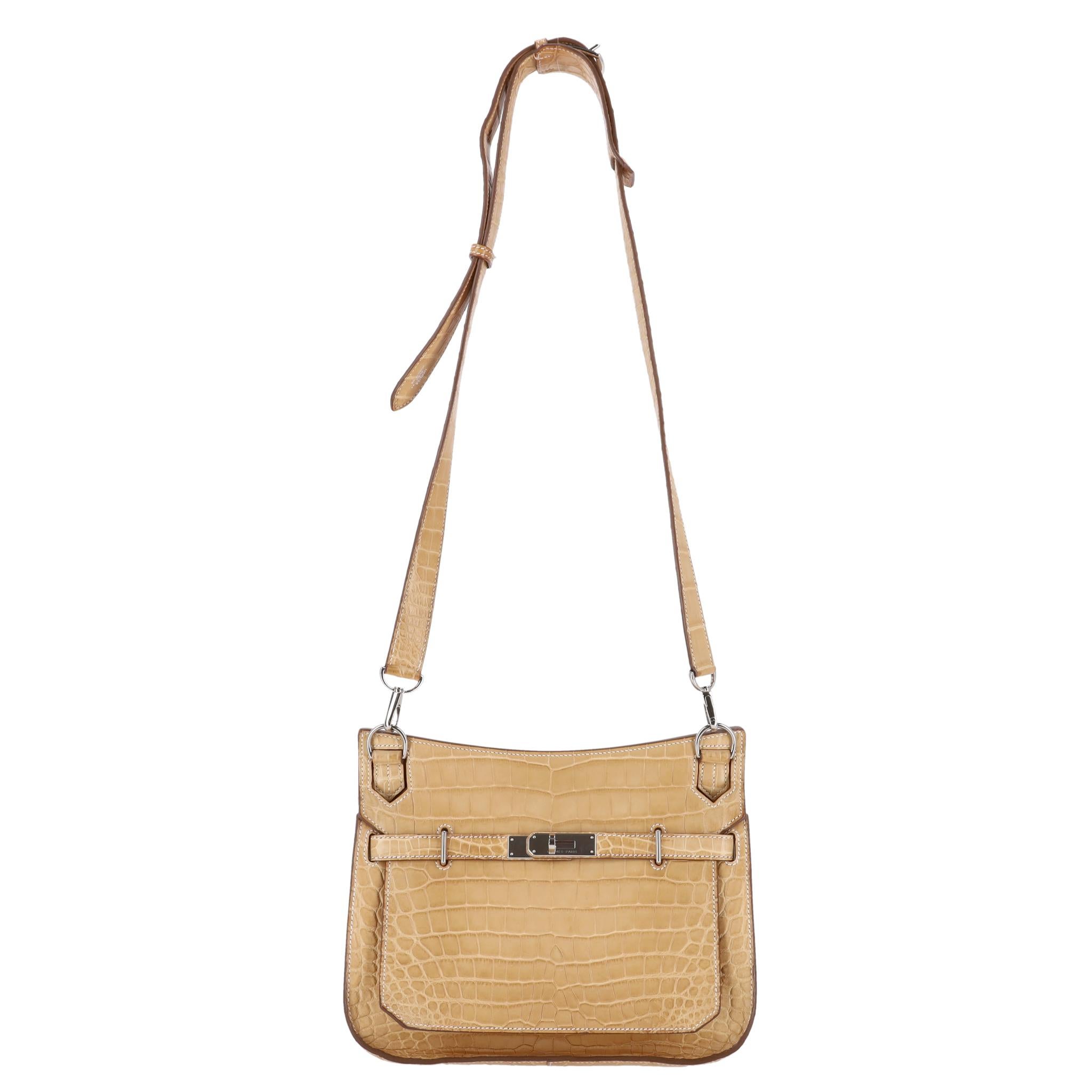 Brown Hermes Jypsiere 28 Matte Crocodile Niloticus Skin Bag For Sale