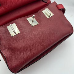 HERMES Jypsiere 31 Red Leather Crossbody Bag Sliver Hardware 2012