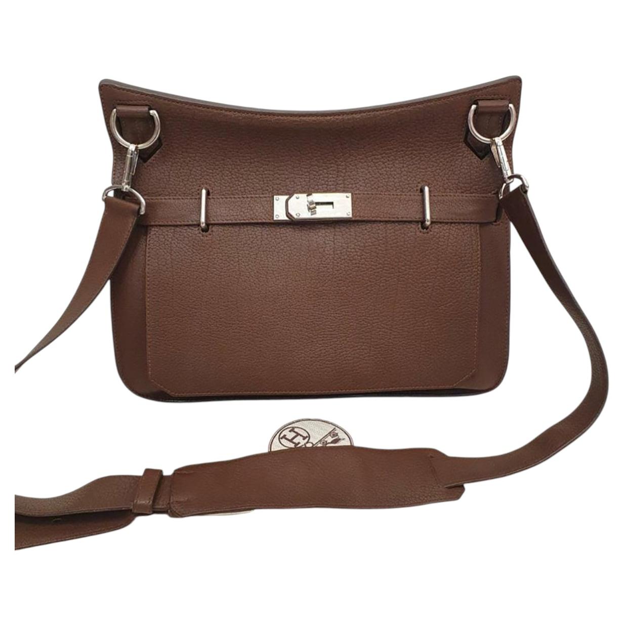 Sac HERMES Jypsière 34 en cuir Clemence marron