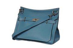Hermes Jypsiere 37 Bleu Jean Taurillon Clemence Leather Crossbody Messenger Bag