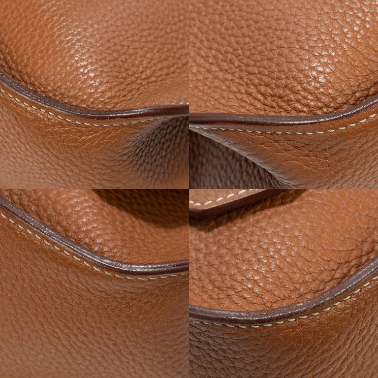 Hermès Jypsière crossbody bag in gold grained leather and PHW at 1stDibs