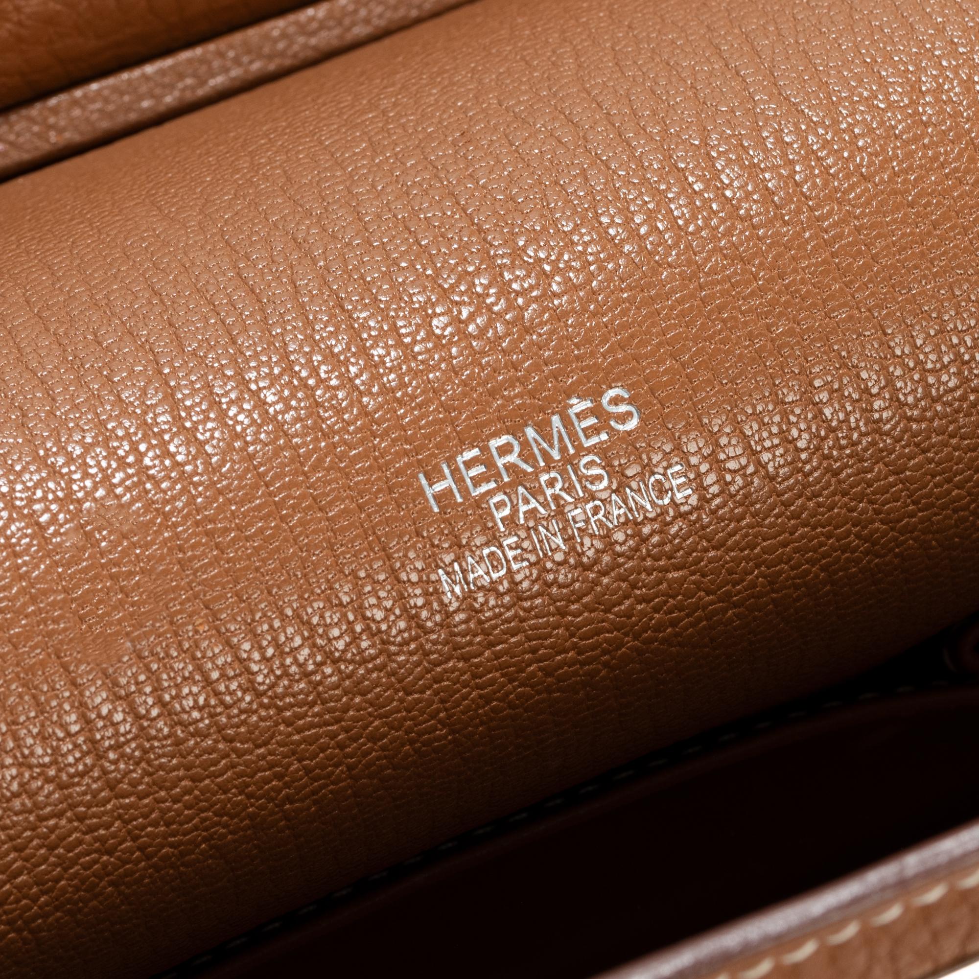 Hermès Jypsière crossbody bag in gold grained leather and PHW 7