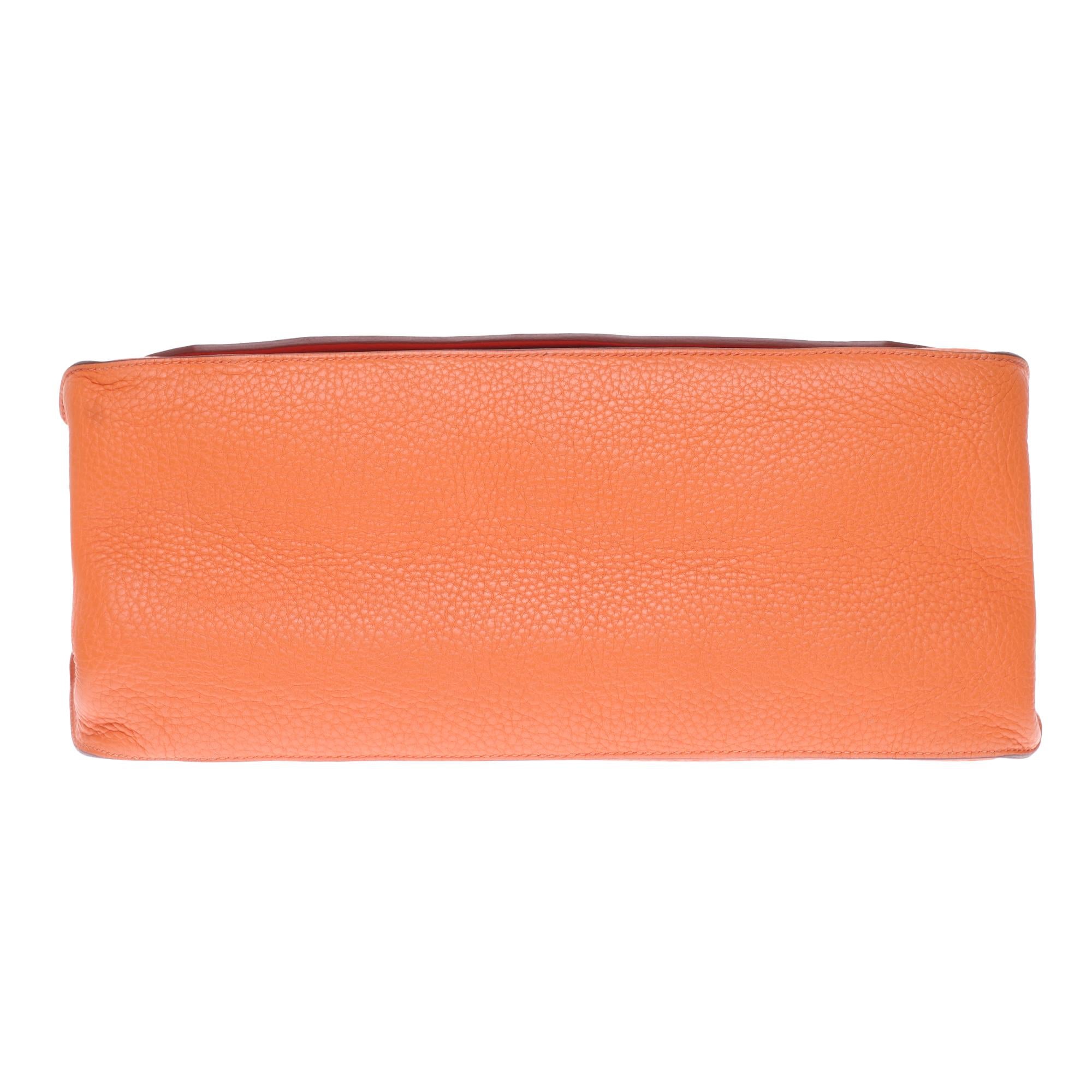 Hermès Jypsière crossbody bag in orange togo leather with Palladium hardware 3