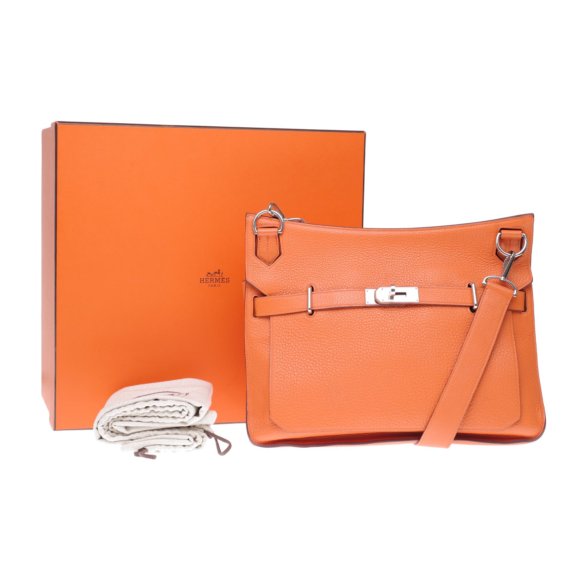 Hermès Jypsière crossbody bag in orange togo leather with Palladium hardware 5