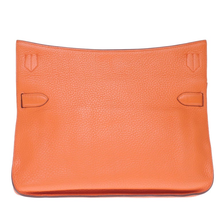 Hermès Jypsière crossbody bag in orange togo leather with Palladium ...