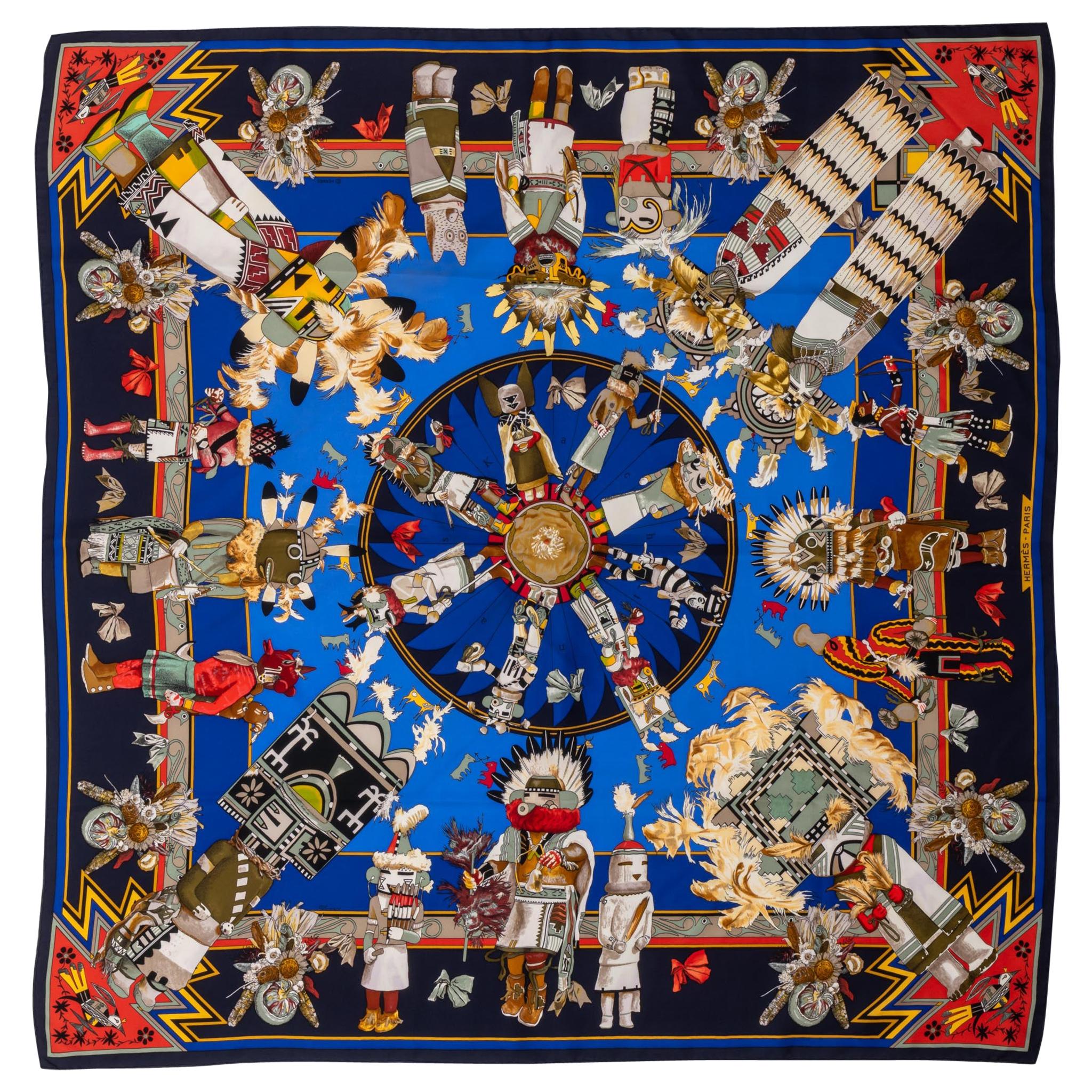Hermès Kachinas Collectible Oliver Scarf For Sale