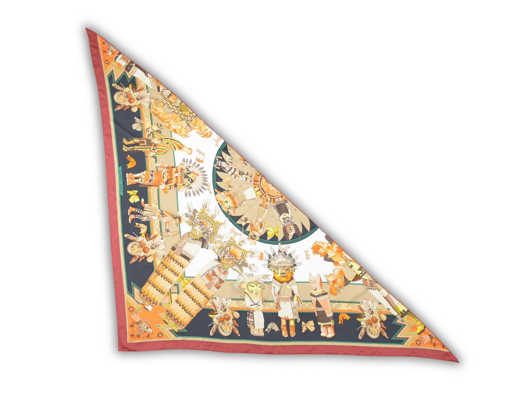 Hermès "Kachinas" Riesiges Dreieckstuch