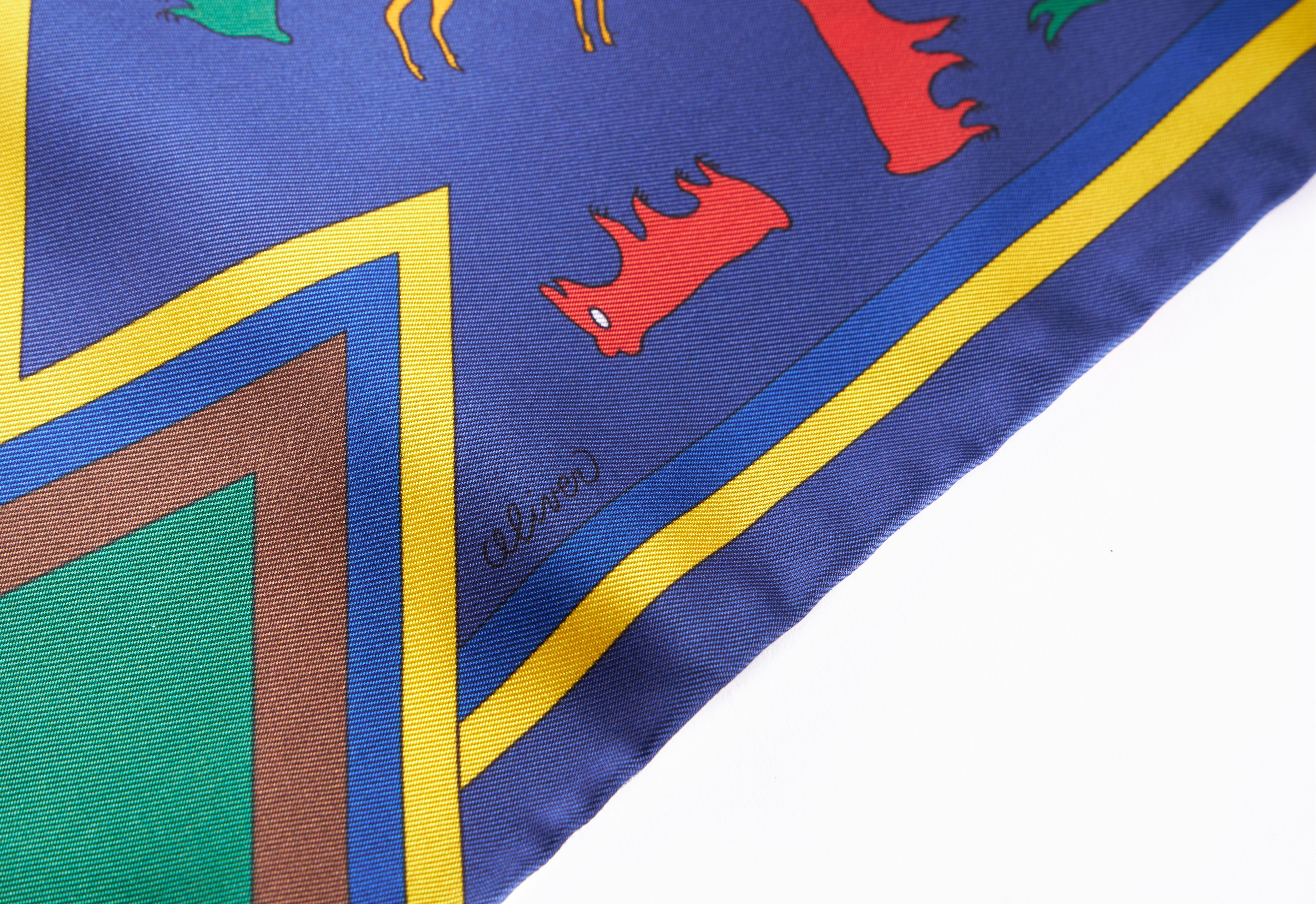 Purple Hermès Kachinas Maxi Twilly Scarf For Sale