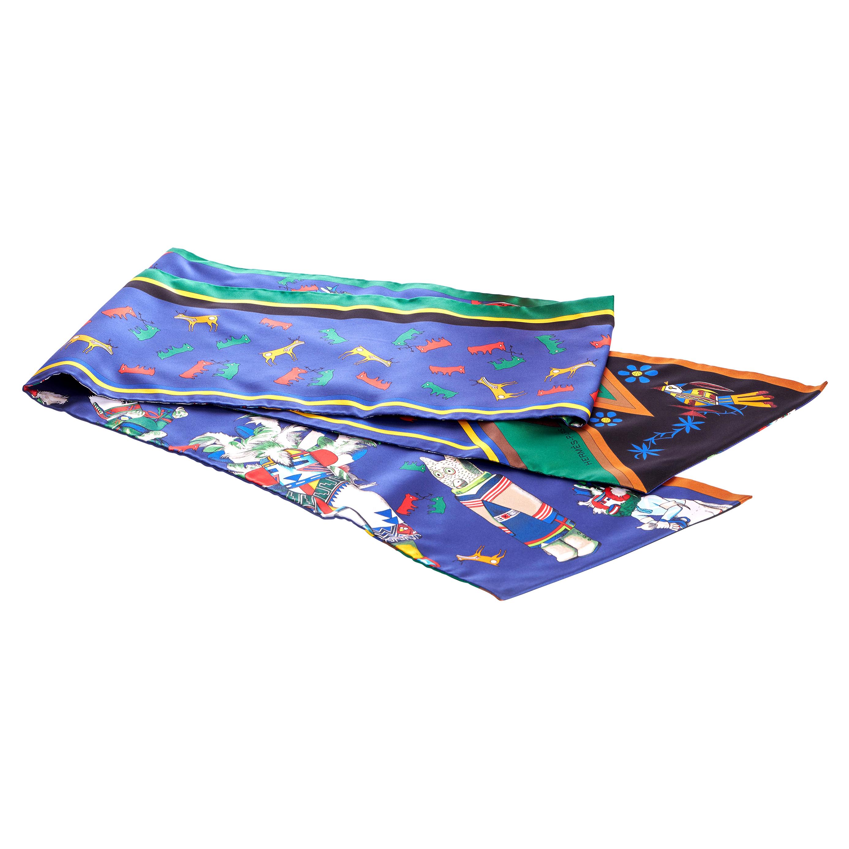 Hermès Kachinas Maxi Twilly Scarf For Sale