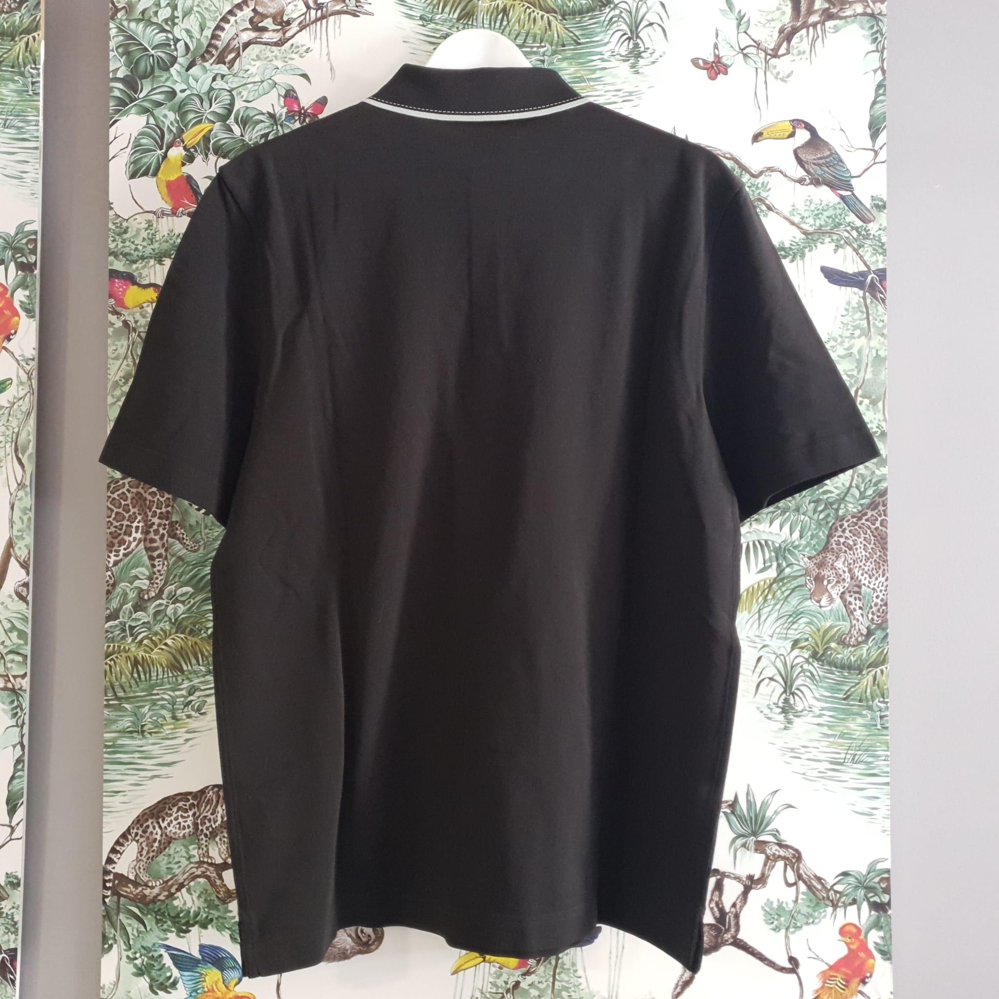 Hermes Kaki cotton Size L “Piqueres Sellier” polo shirt For Sale 2
