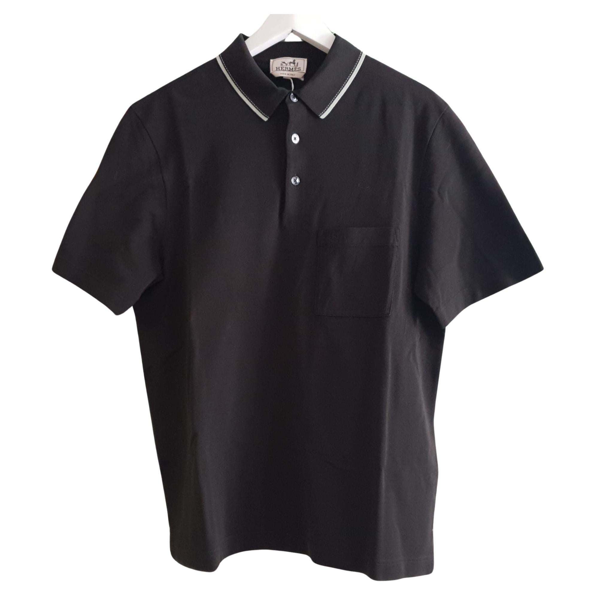 Hermes Kaki cotton Size L “Piqueres Sellier” polo shirt For Sale