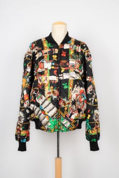 Hermès "Kashinas" Reversible Bombers Silk Twill Jacket