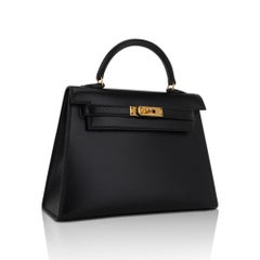 Hermes Kelly 15 Micro Bag Sellier Black Box Leather Gold Hardware