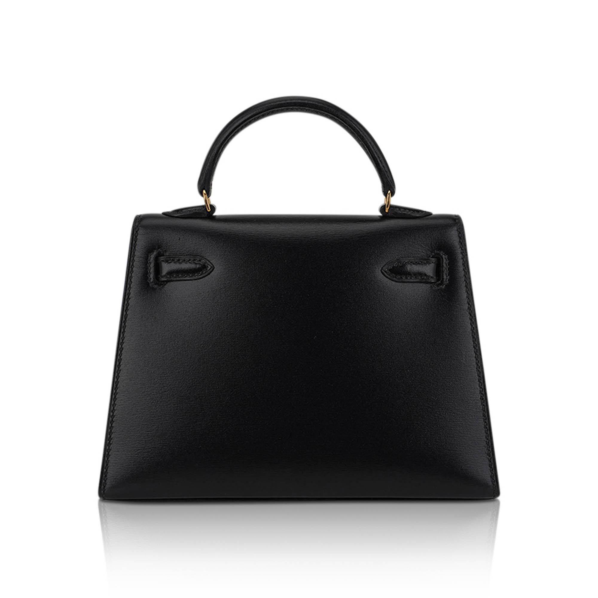 De las mujeres Hermes Kelly 15 Micro Bolso Sellier Caja Negra Piel Herrajes Dorados en venta