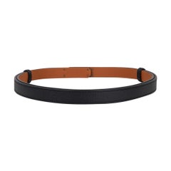 Hermes Kelly 18 Belt Adjustable Black Epsom Leather Gold Hardware