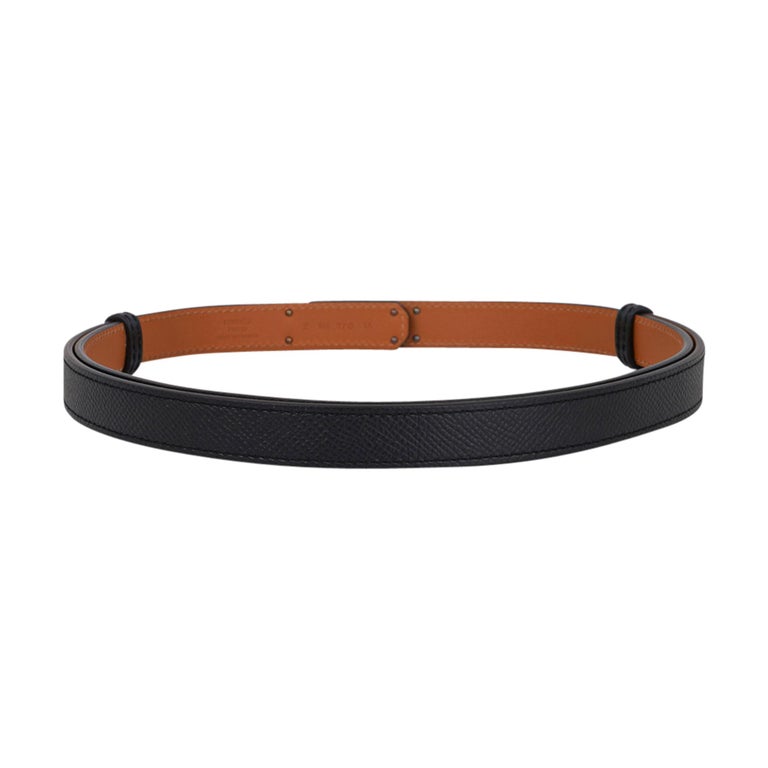 Kelly 18 Belt in Black Epsom Leather with Gold Buckle