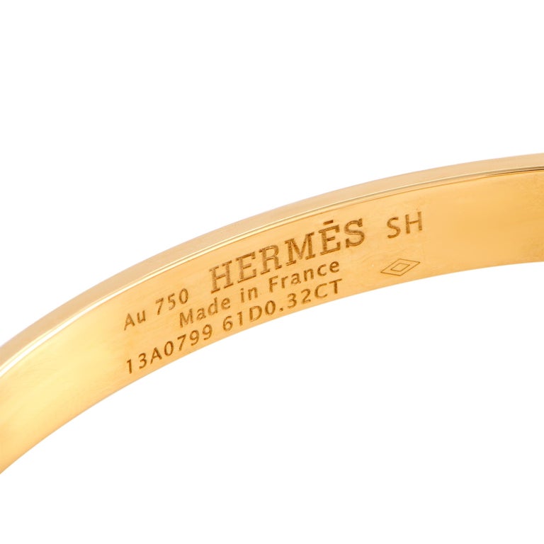 Hermes Kelly Diamond Bracelet Small Model 18k Yellow Gold SH – Mightychic