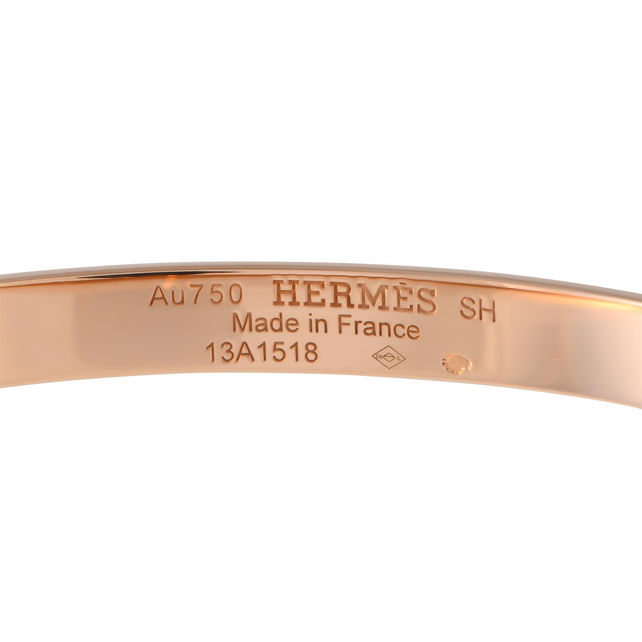 Hermes Kelly 18K Rose Gold Bracelet In Excellent Condition In Southampton, PA