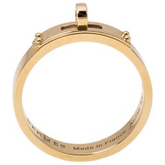 Hermes Kelly 18K Rose Gold Narrow Ring Size 53