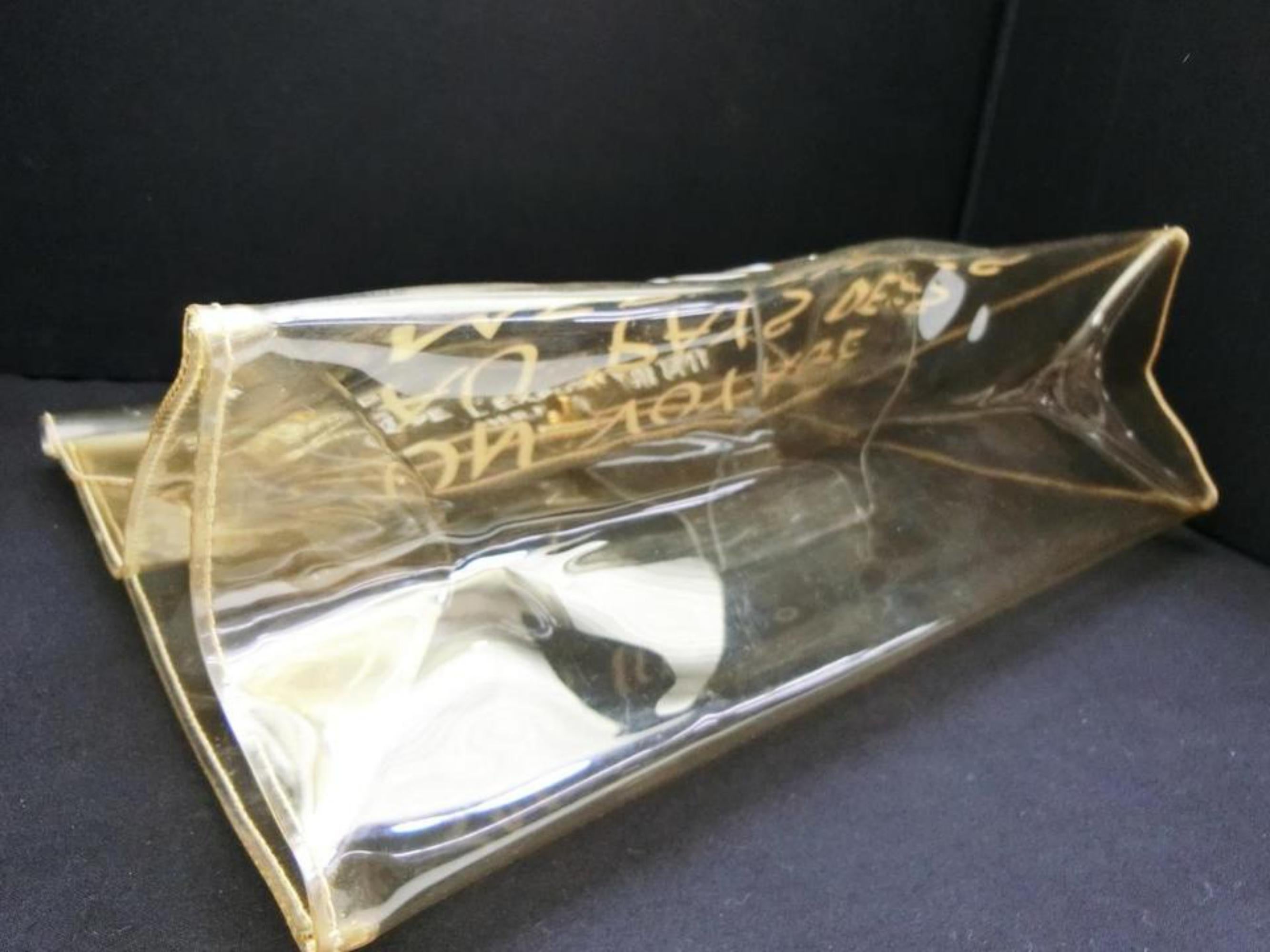 Hermès Kelly 1997 Souvenir De L'exposition Transparent 230224 Clear X White Viny For Sale 3