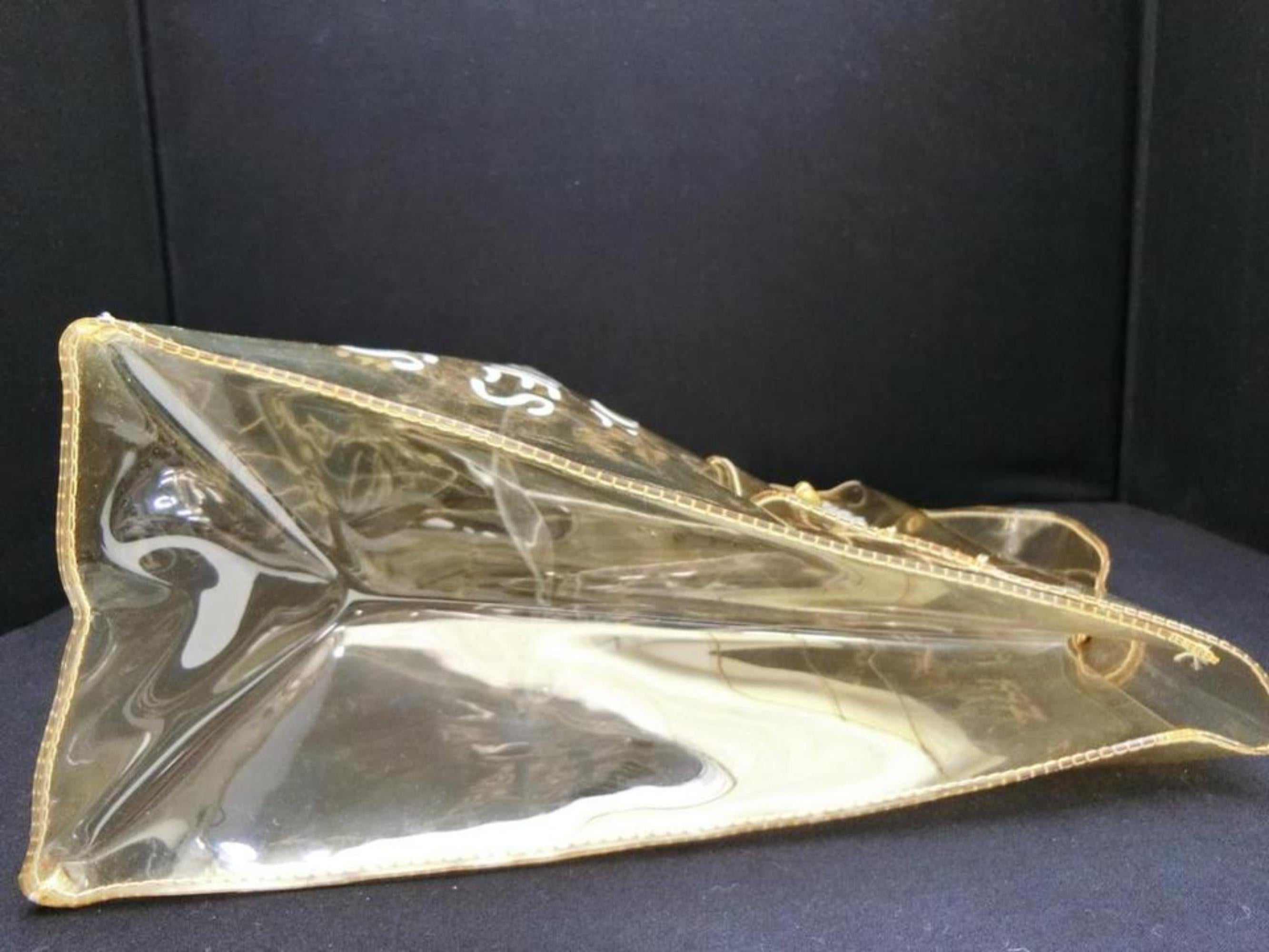 Hermès Kelly 1997 Souvenir De L'exposition Transparent 230224 Clear X White Viny For Sale 4