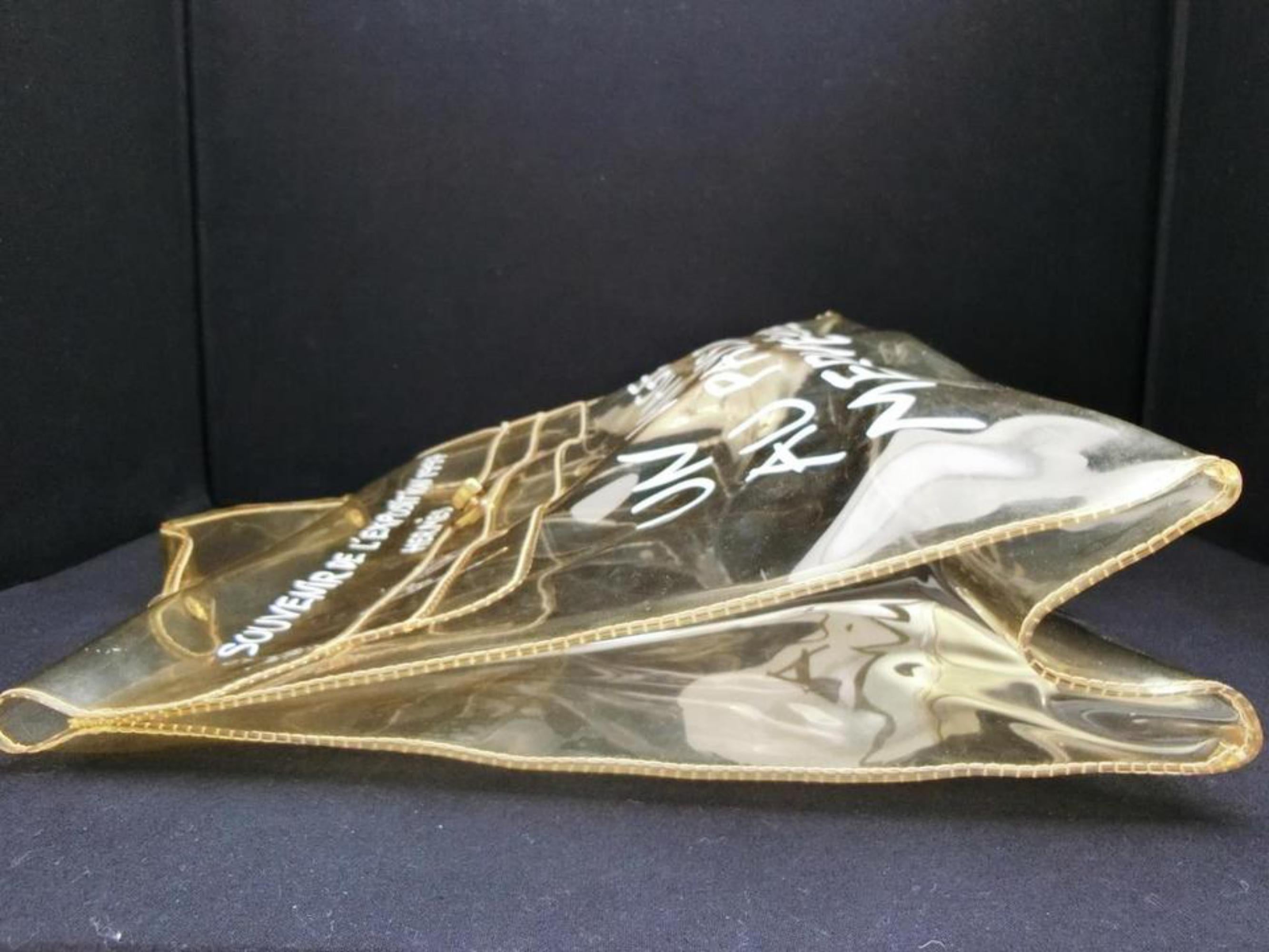 Hermès Kelly 1997 Souvenir De L'exposition Transparent 230224 Clear X White Viny For Sale 6