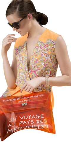 Hermès Kelly 1999 Souvenir De L'exposition Translucent 229975 Orange Clear Vinyl