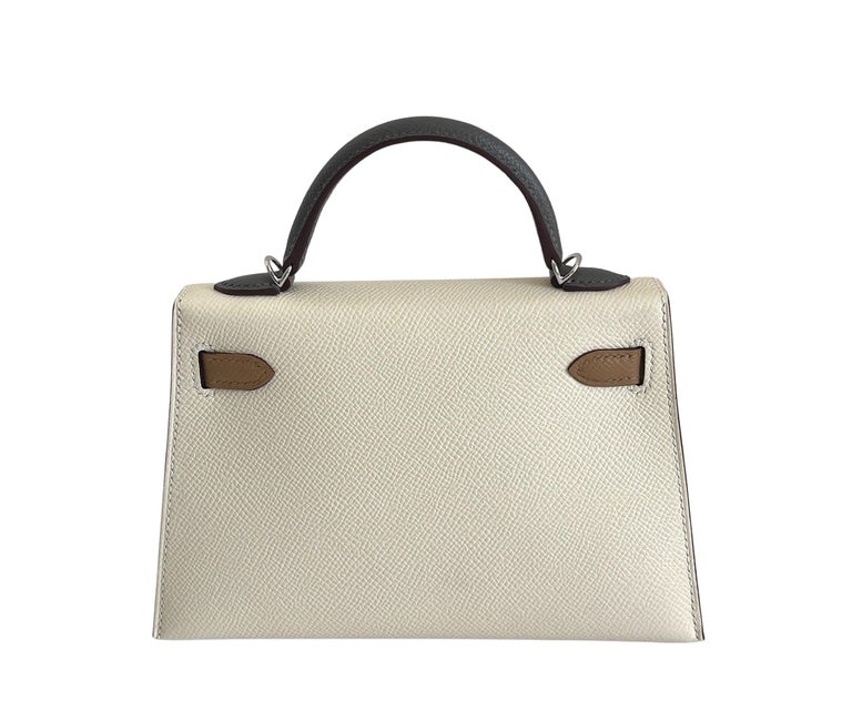 Hermes Mini Kelly 20 Nata Gris Meyer and Chai Tri Color