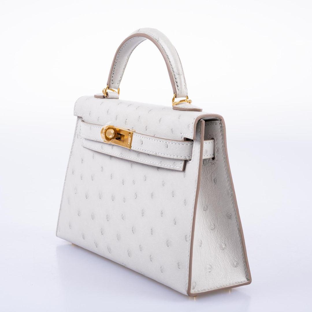 hermes piel de avestruz gris