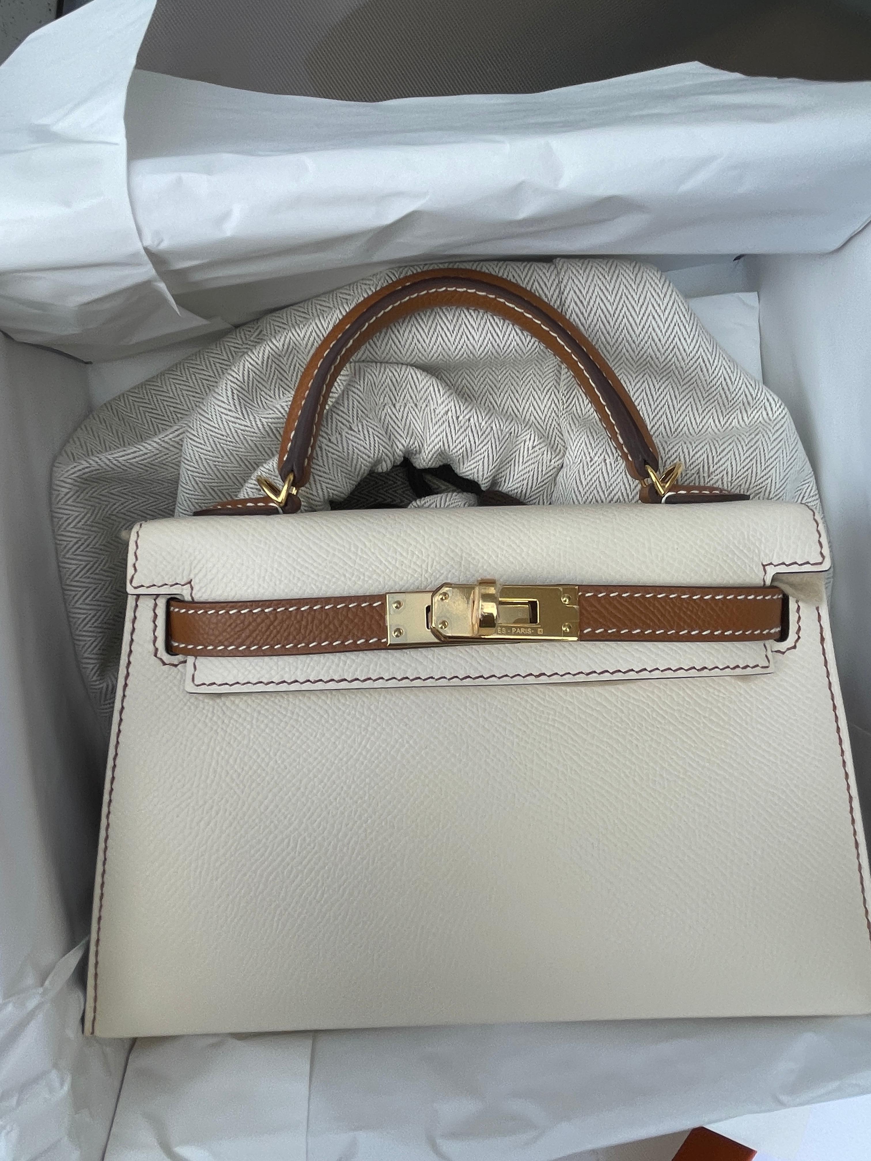 Hermes Kelly 20 Mini II Sellier NATA GOLD EPSOM Gold Hardware Z 4