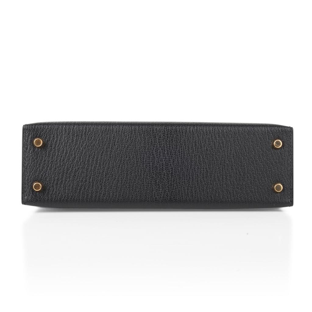 Hermes Kelly 20 Mini Kelly II Black Chevre Gold Hardware Limited Edition 2