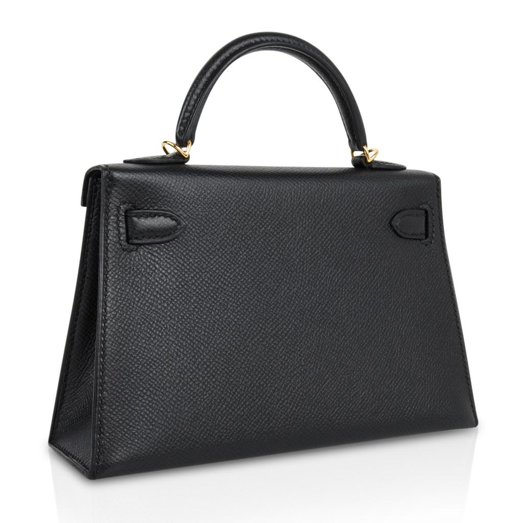 Hermes Kelly 20 Mini Kelly II Limited Edition Black Epsom Gold Hardware 1