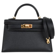 Hermes Kelly 20 Mini Kelly II Edition Limitée Black Epsom Gold Hardware