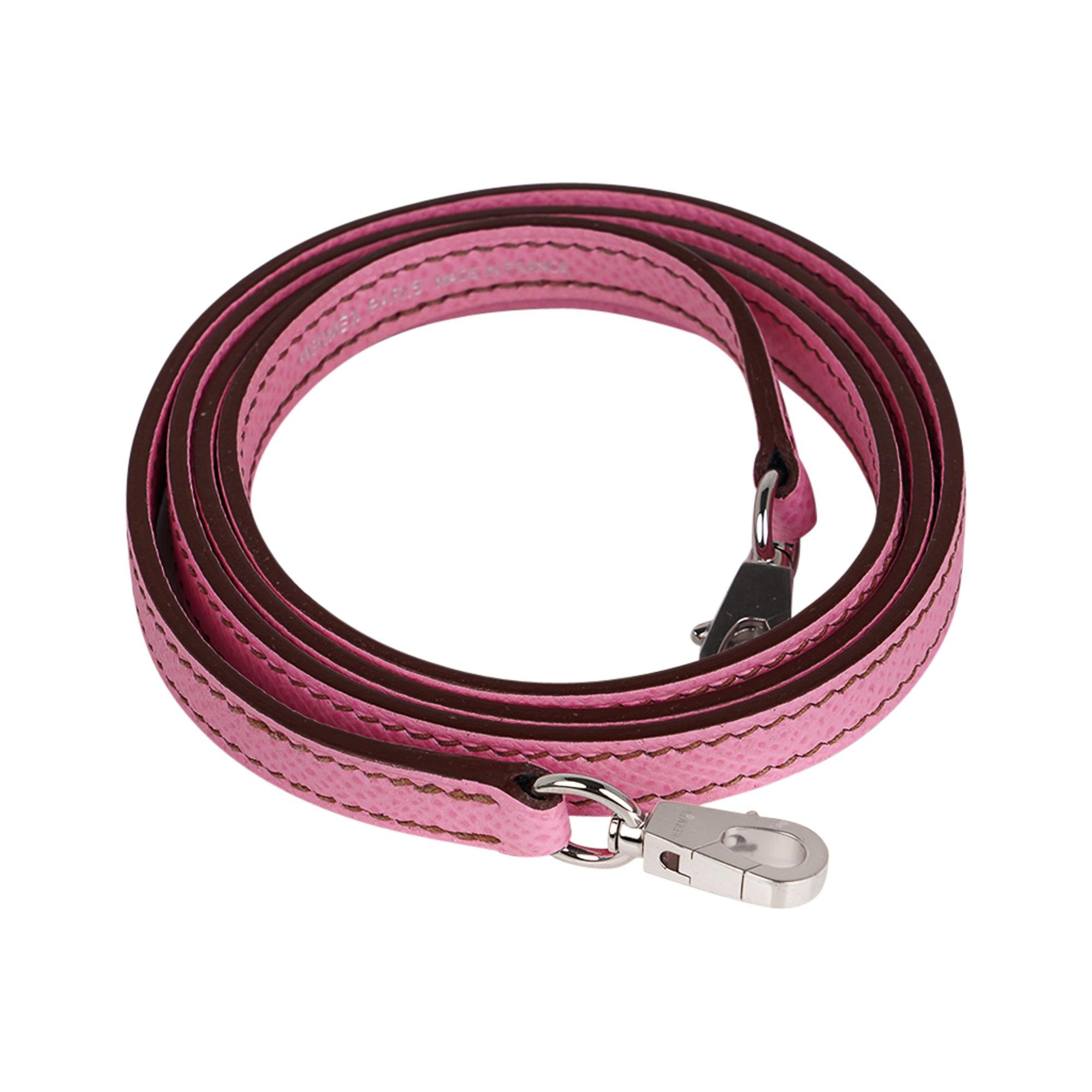 Hermes Kelly 20 Mini Sellier 5P Pink Bubblegum Bag Epsom Palladium Hardware For Sale 7