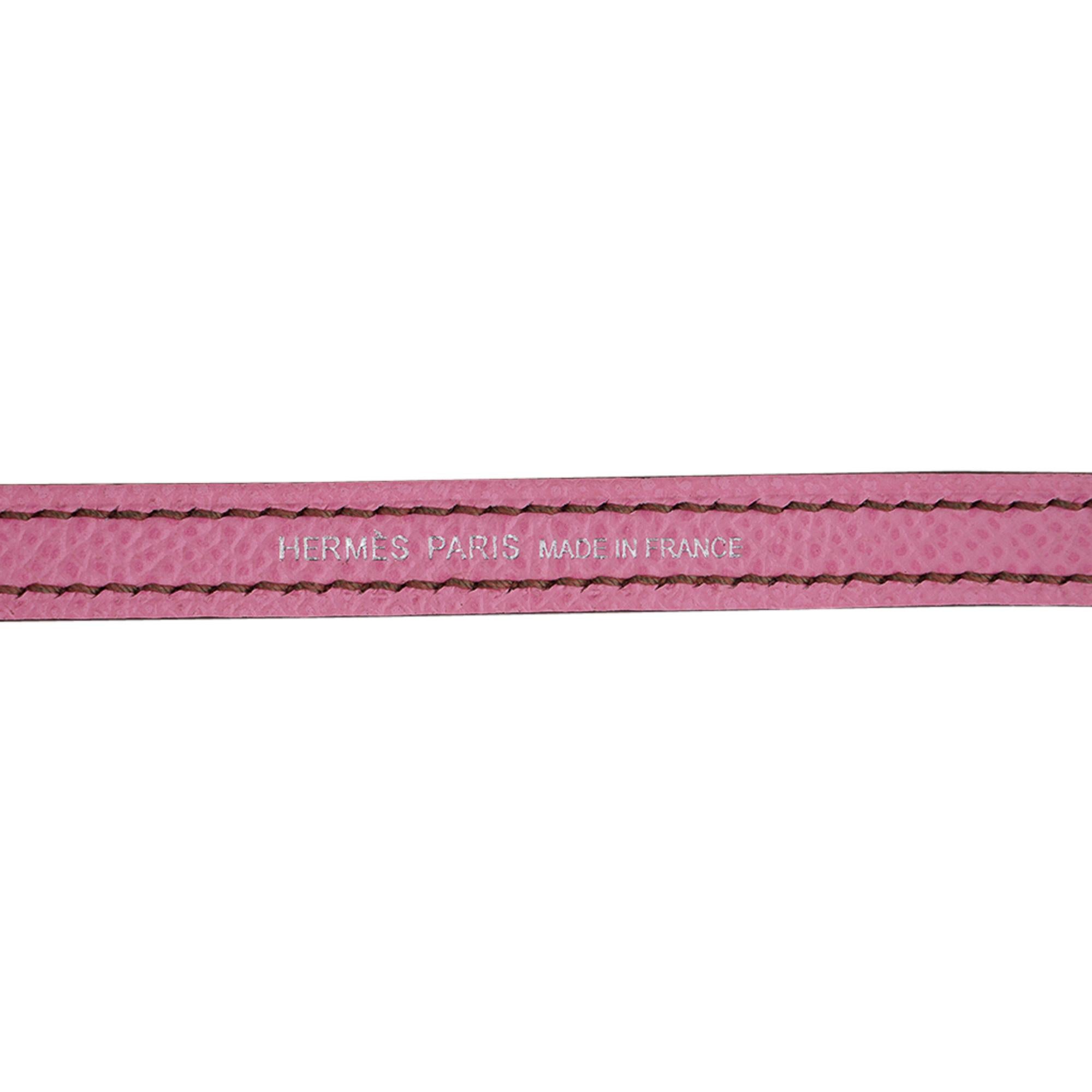 Hermes Kelly 20 Mini Sellier 5P Pink Bubblegum Bag Epsom Palladium Hardware For Sale 8