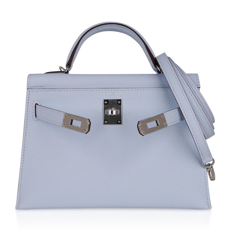 Hermes Kelly 20 Mini Sellier Bag Bleu Brume Epsom Leather