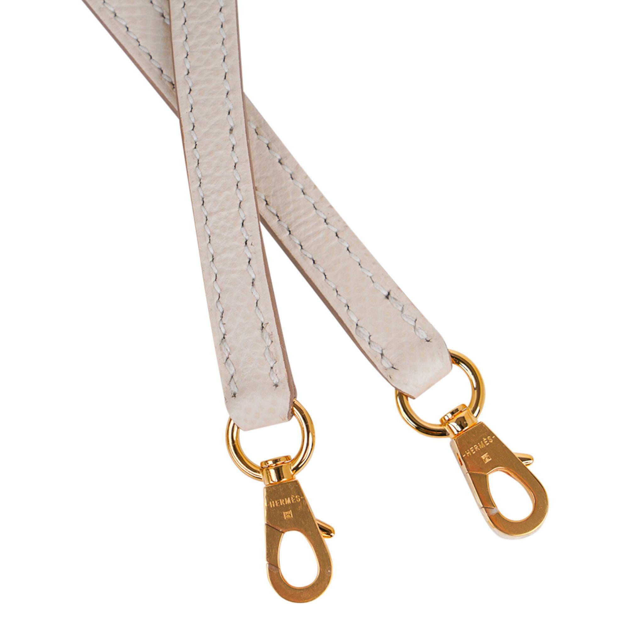 Hermes Kelly 20 Mini Bolso Sellier Craie Piel Epsom y Herrajes Dorados 4