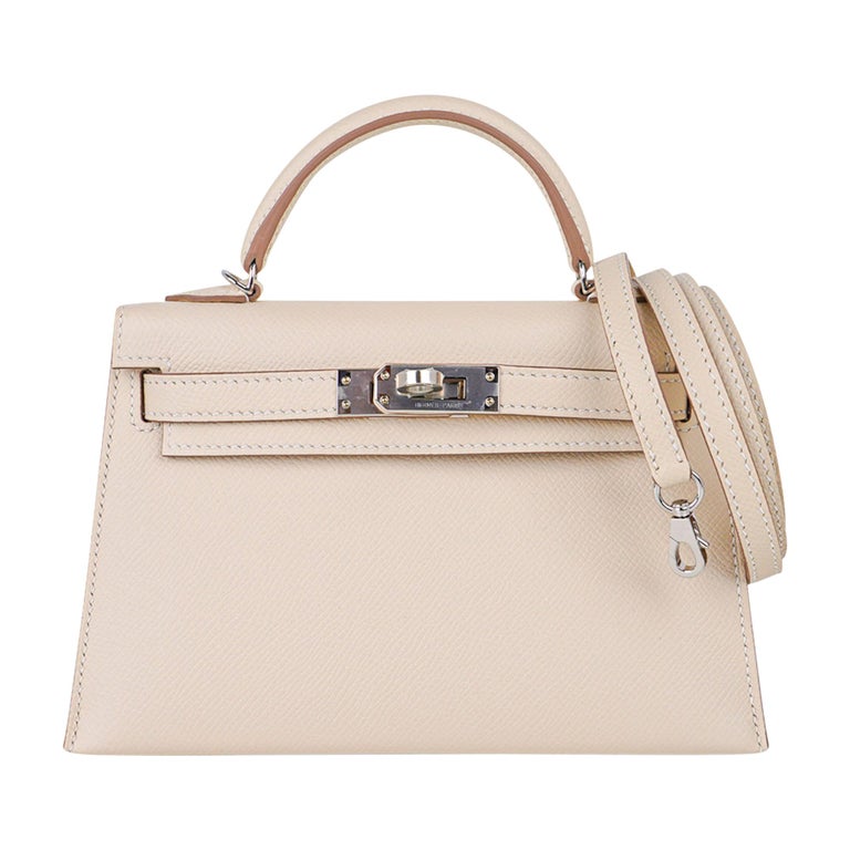 White Sellier Kelly II Mini in Epsom Leather with Gold Hardware, 2021, Handbags & Accessories, 2021
