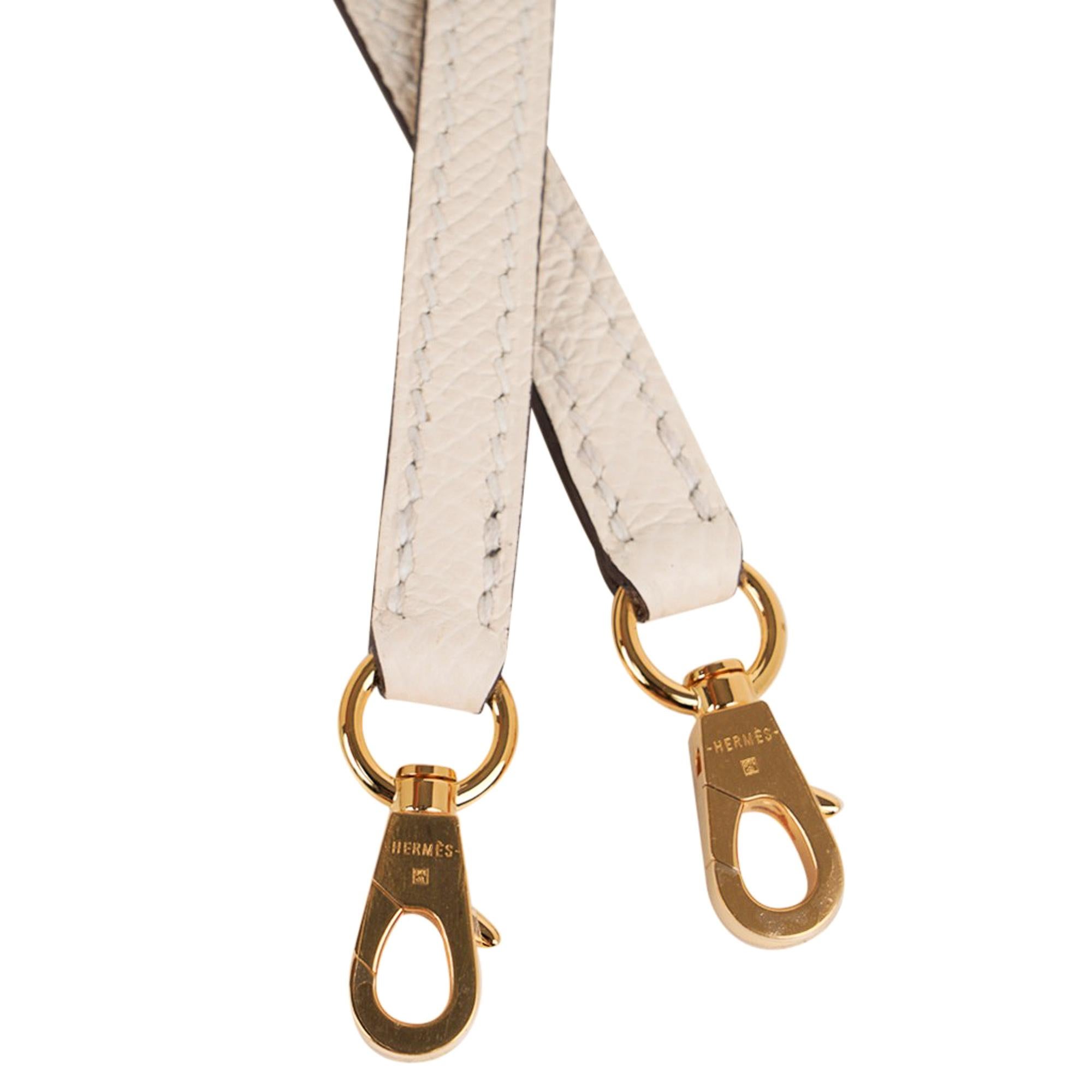Women's Hermes Kelly 20 Mini Sellier Nata Bag Gold Hardware Epsom Leather 
