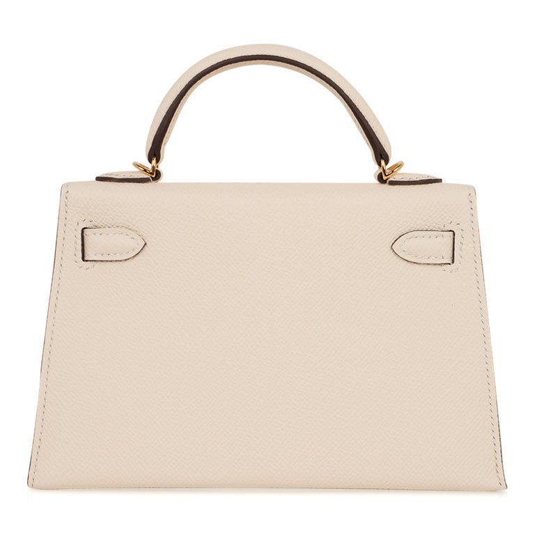 Hermes Kelly 20 Mini Sellier Bag Nata Gold Hardware Epsom Leather New w ...