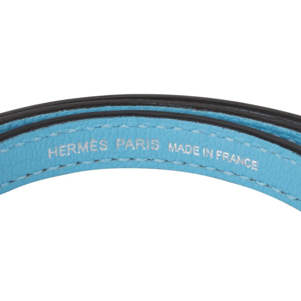 Hermes Kelly 20 Mini Sellier Rare Blue Celeste Chevre Palladium 3