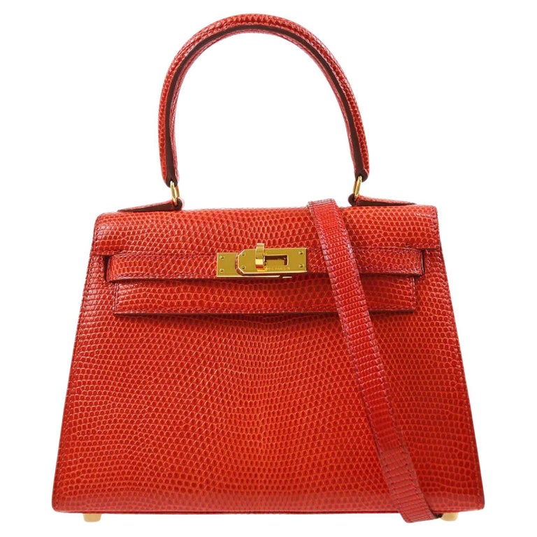 Hermès Hermes Red Box Calf Kelly Sellier 32 Leather Pony-style