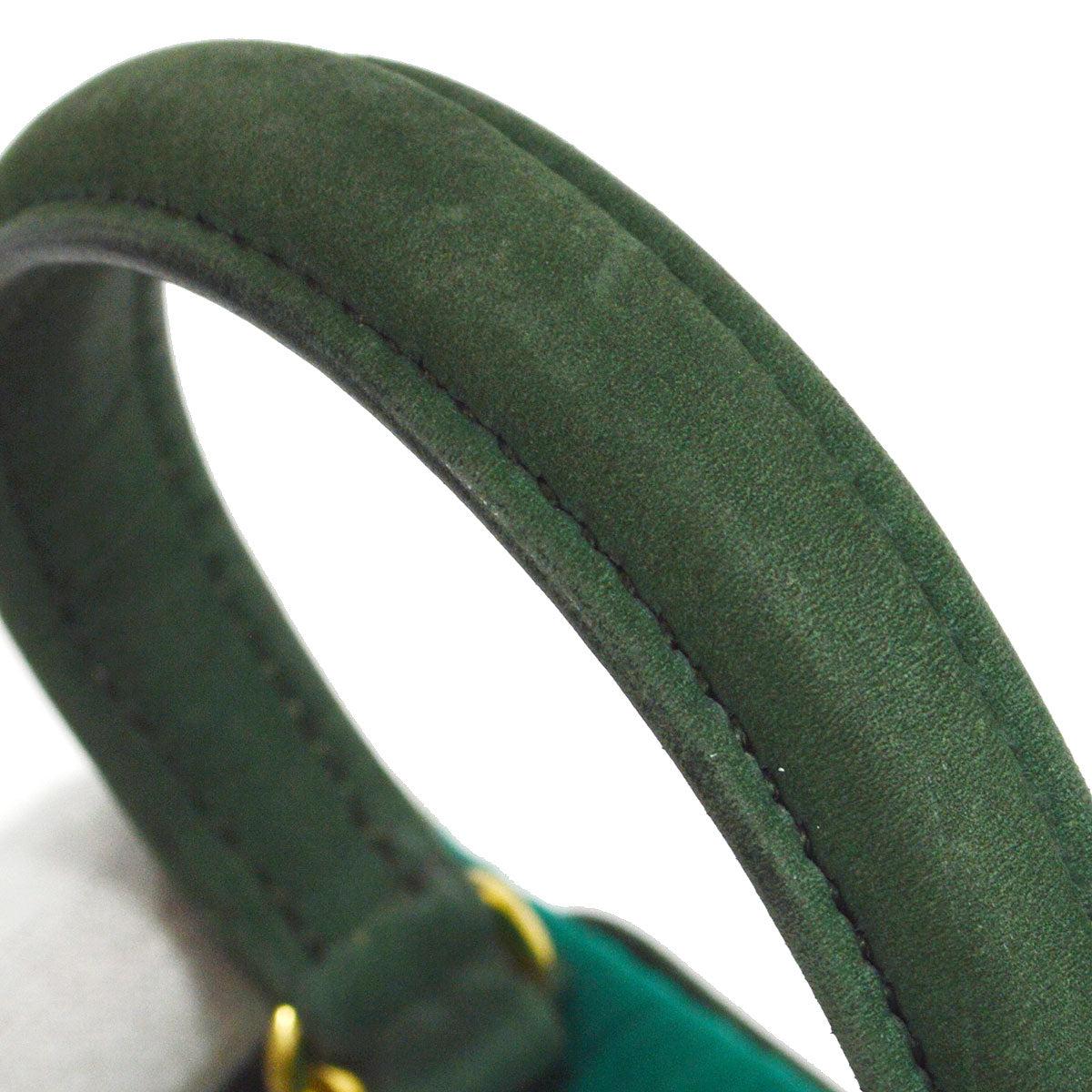 Hermes Kelly 20 Sellier 2way Shoulder Handbag Pleats Green Doblis in Satin For Sale 1
