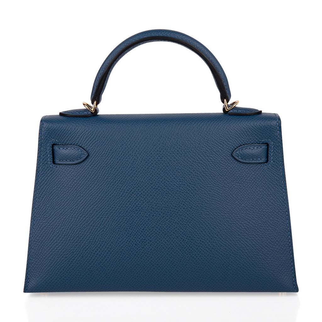 Hermes Kelly Mini Sellier 20 Bag Deep Blue Epsom Leather Gold Hardware 1